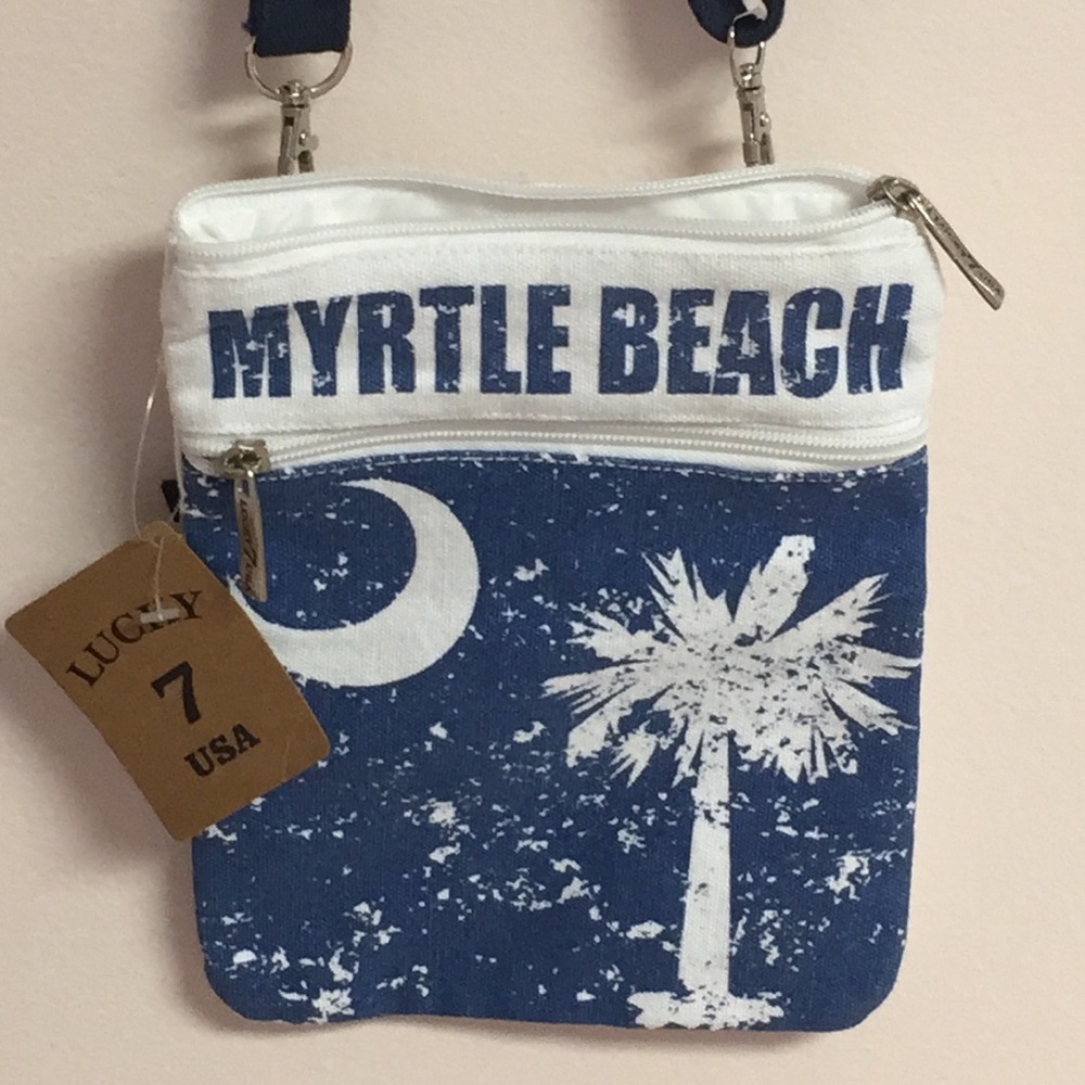 Myrtle Beach Summer Bag Crossbody Navy & White - Picture 1 of 4